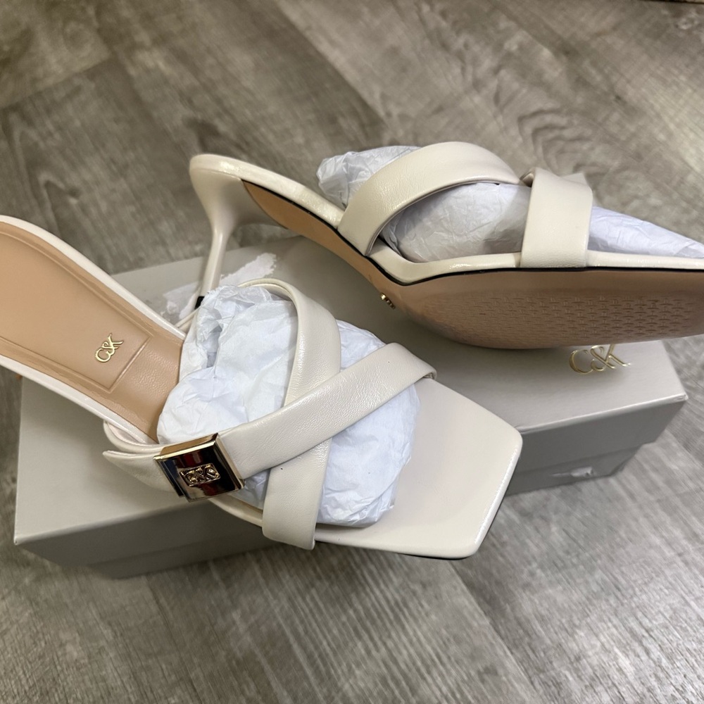 Charles & Keith Cream Strappy Heels